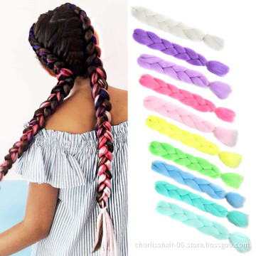 100g White Purple Yellow Glowing In Dark Braiding Hair Florescent Green Shining Synthetic Jumbo Braiding Hair Extensions